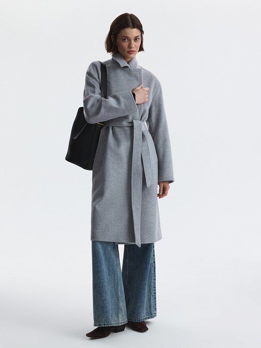 Пальто-халат из 100% шерсти: фото №7