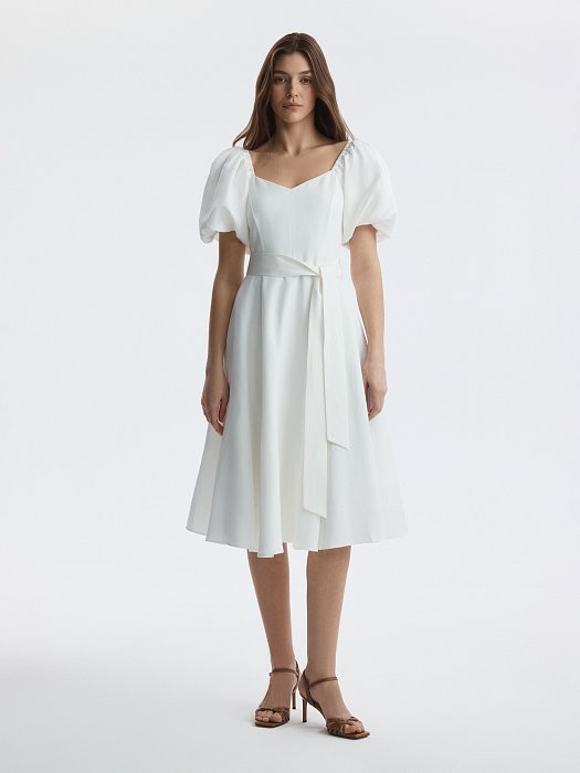 Расклешенное платье со льном: фото №2