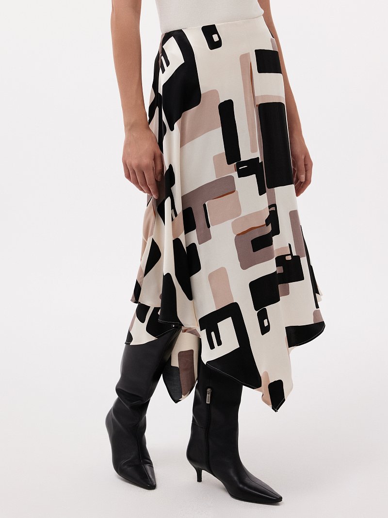 Асимметричная юбка из атласной вискозы