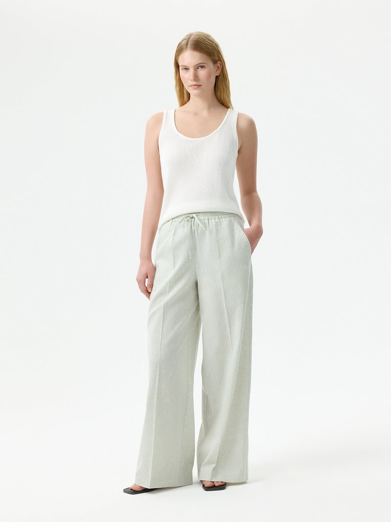 Брюки из хлопка и льна