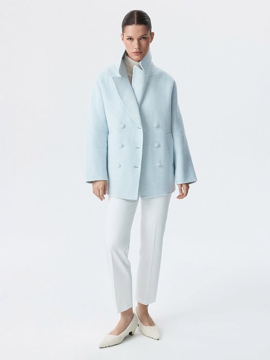 Двубортное укороченное пальто (Р158): фото №2