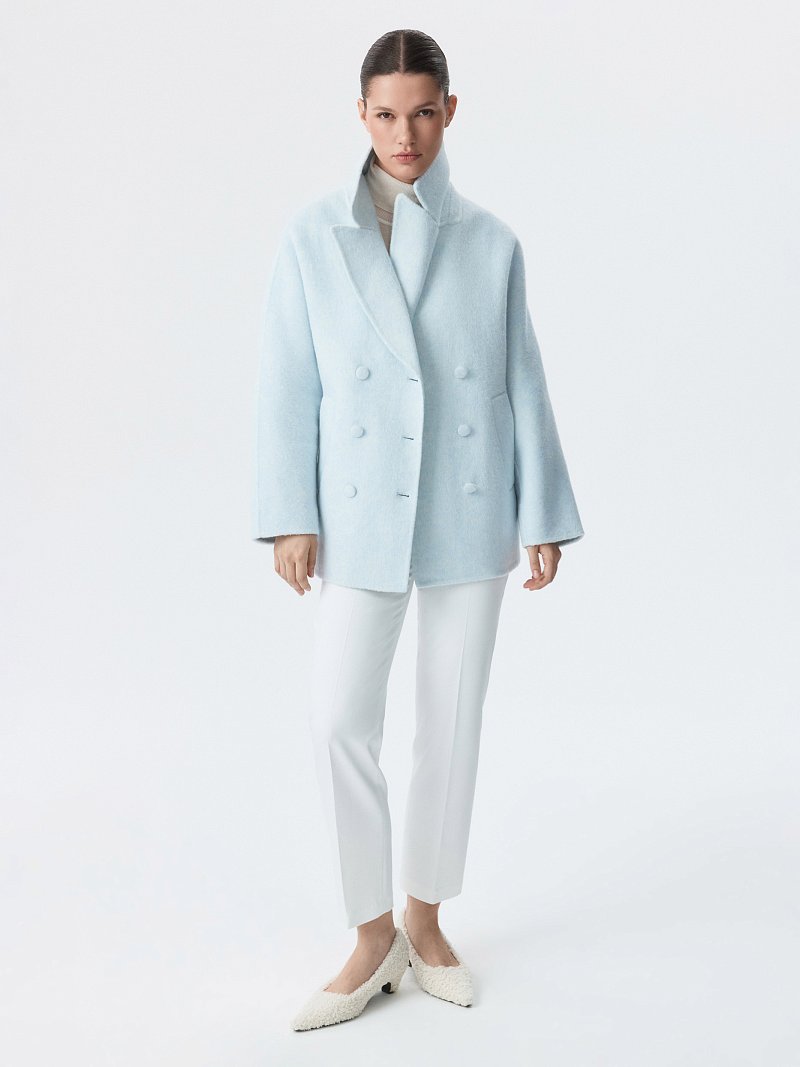 Двубортное укороченное пальто (Р158)