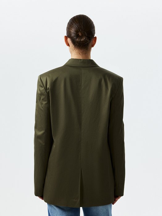 Прямой жакет из хлопка: фото №6