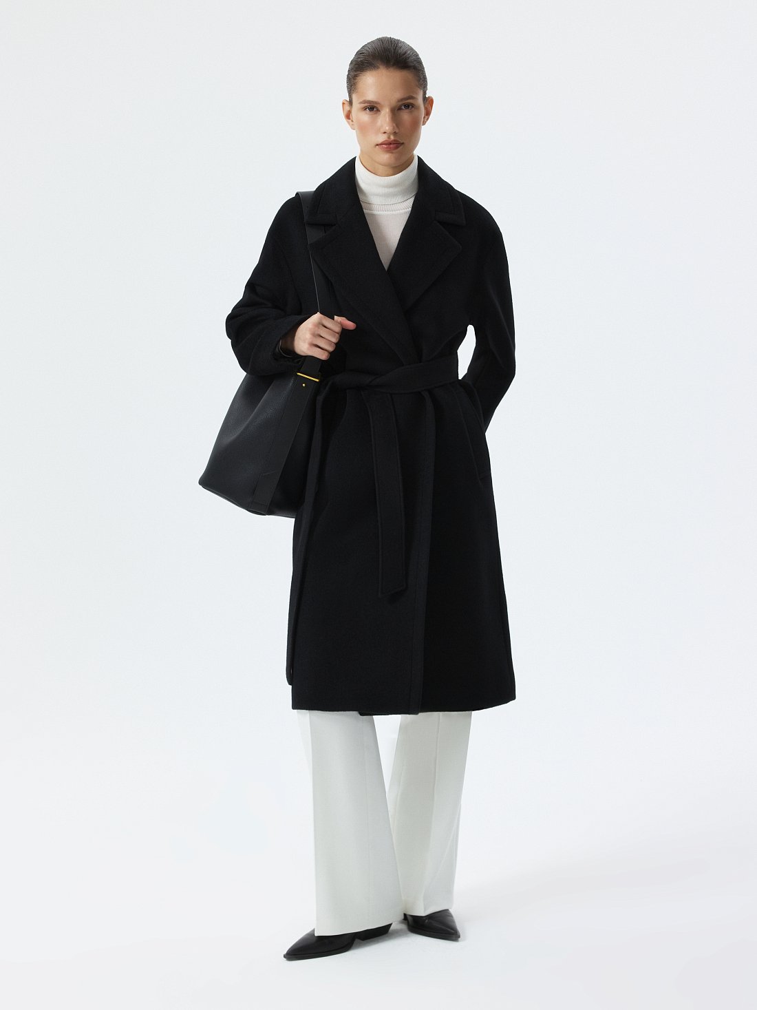 Пальто-халат из 100% шерсти: фото №1