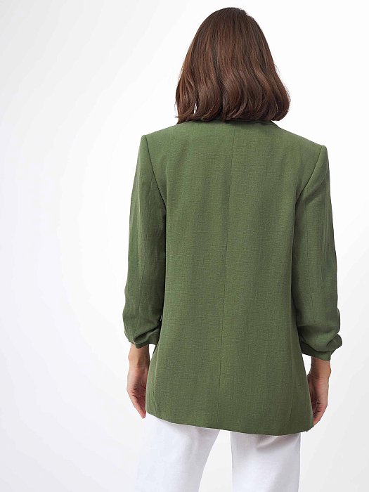 Удлиненный жакет с драпировкой: фото №4