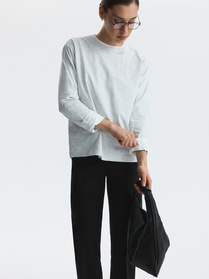 Расклешенные брюки из трикотажа