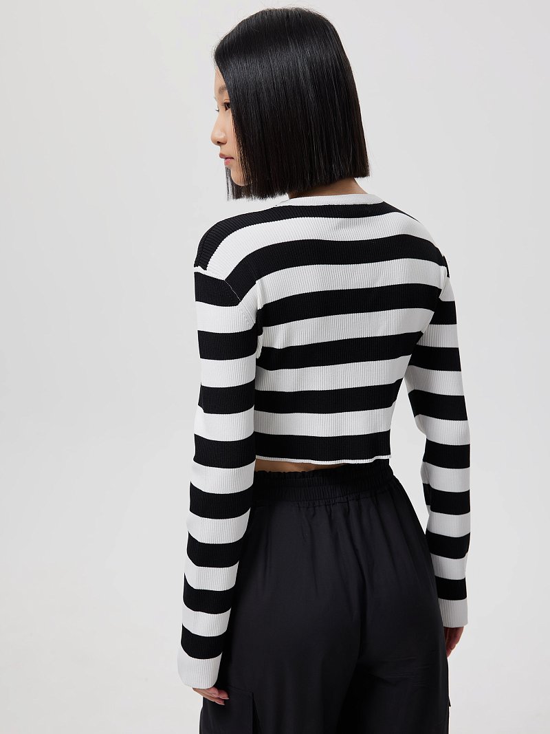 Укороченный джемпер в полоску