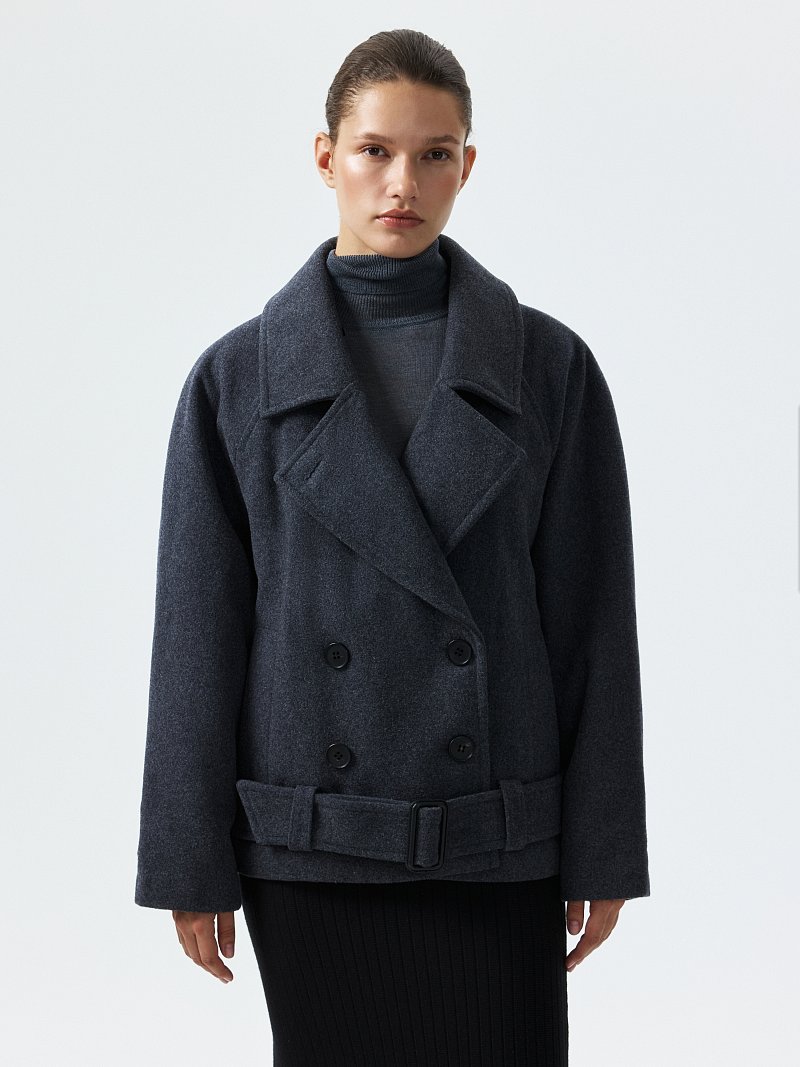 Полупальто со съемным мехом