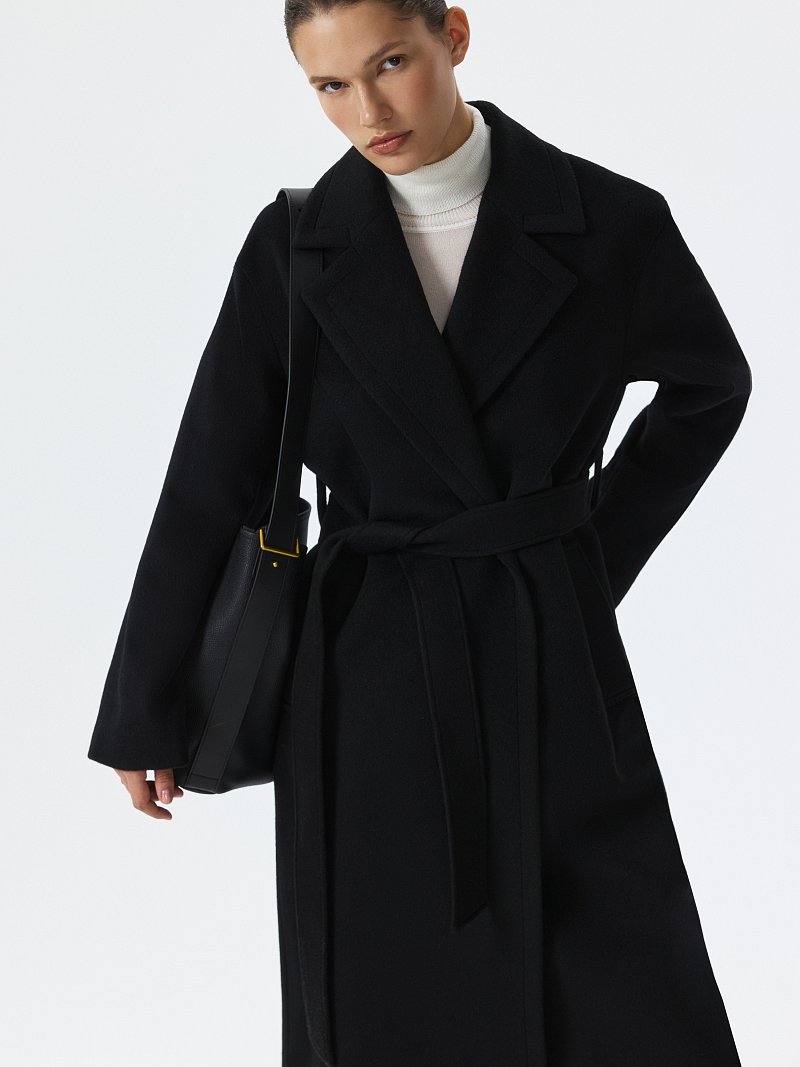 Пальто-халат из 100% шерсти