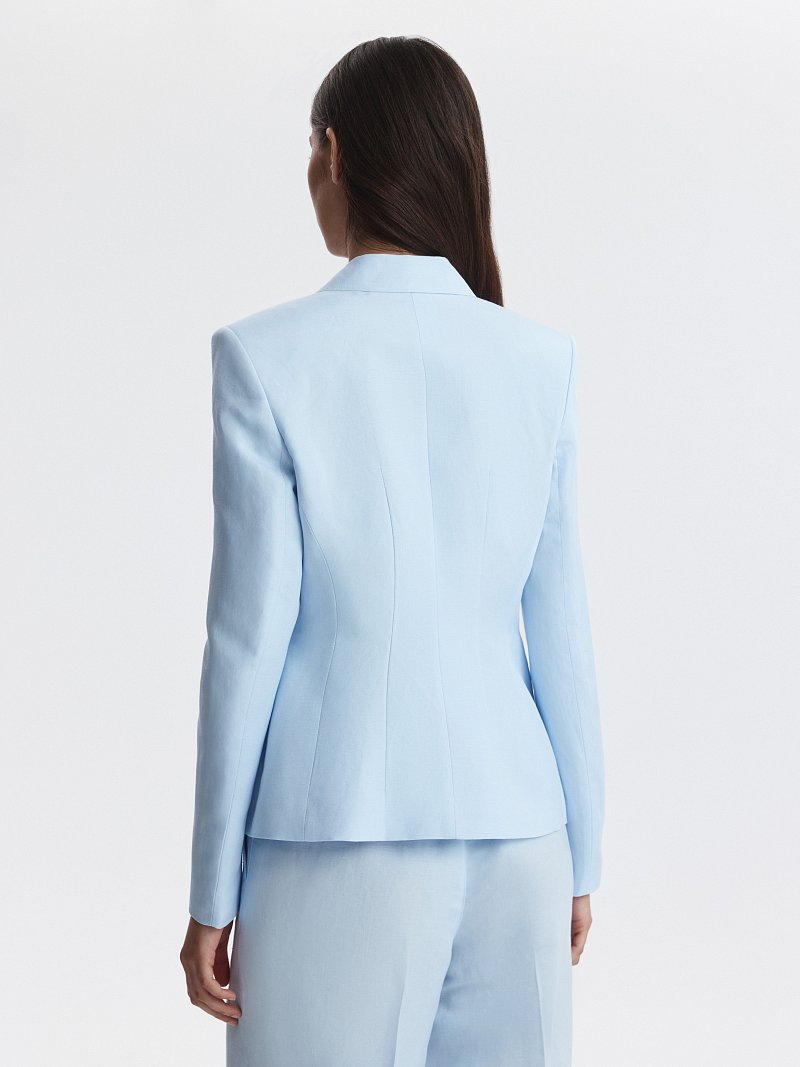 Приталенный жакет со льном (Р158)