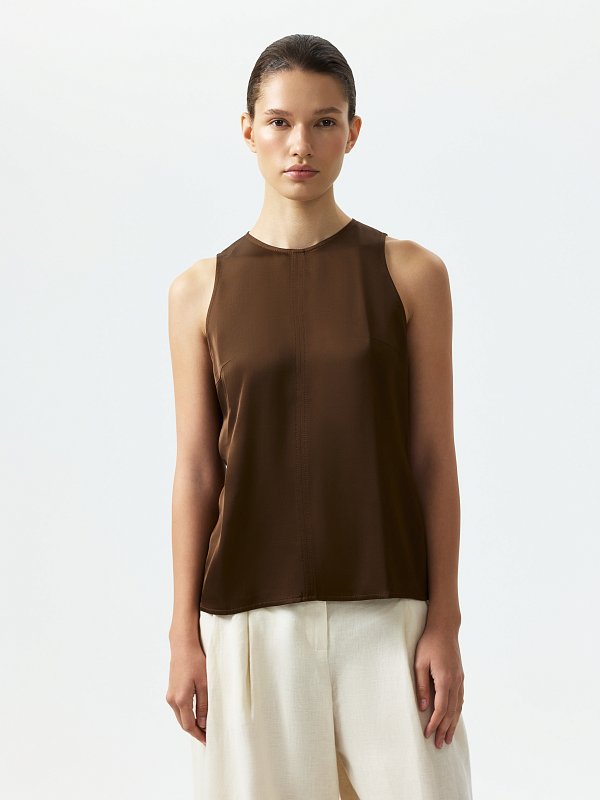 Атласный топ прямого кроя