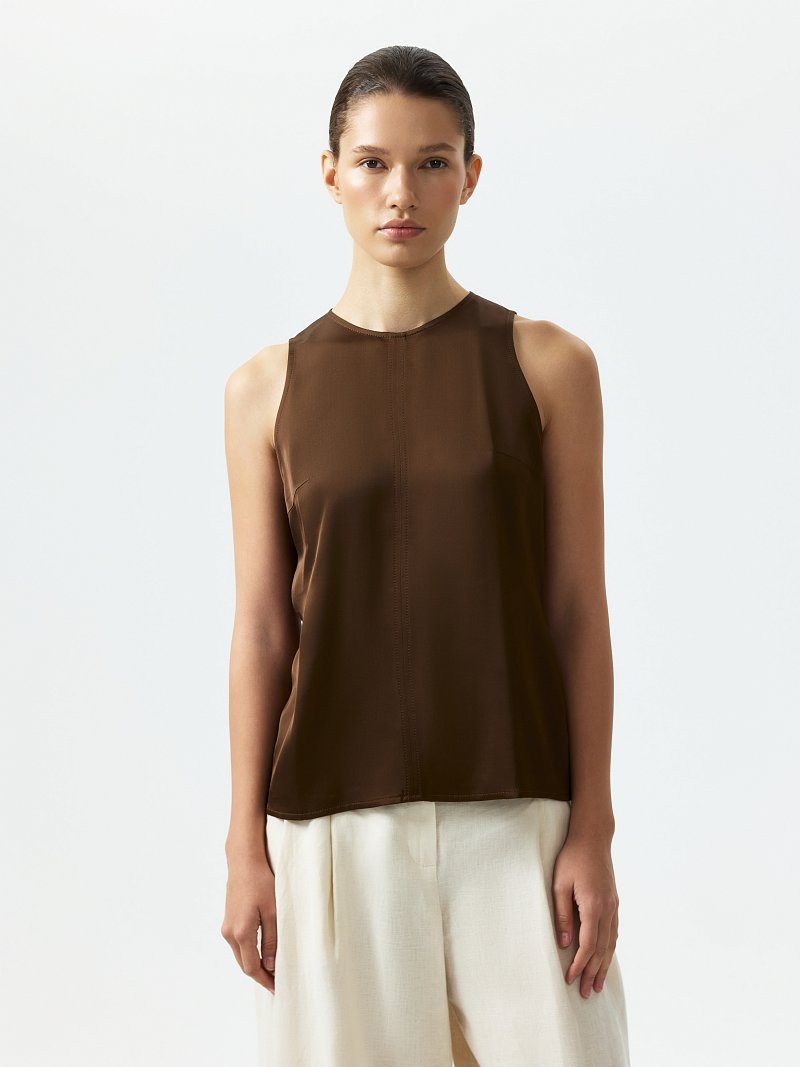 Атласный топ прямого кроя