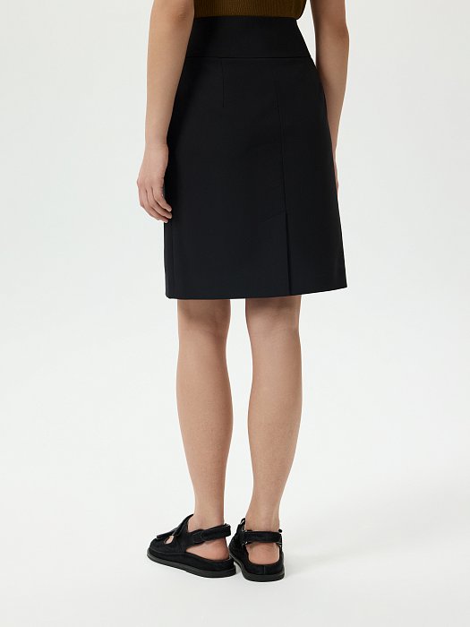 Прямая юбка с высокой посадкой: фото №4