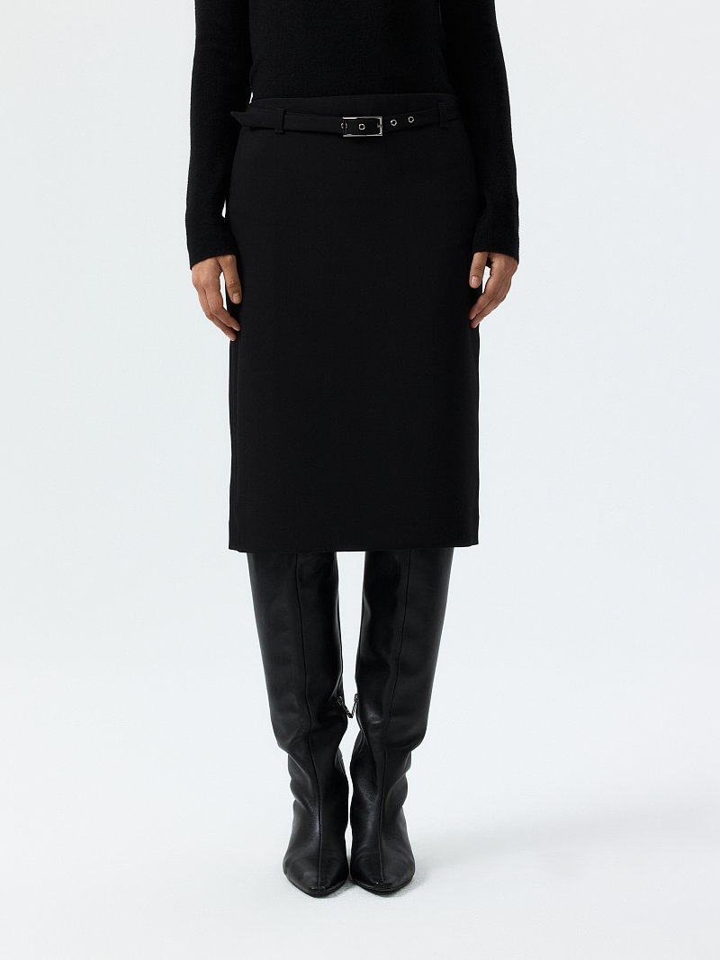 Костюмная юбка с поясом