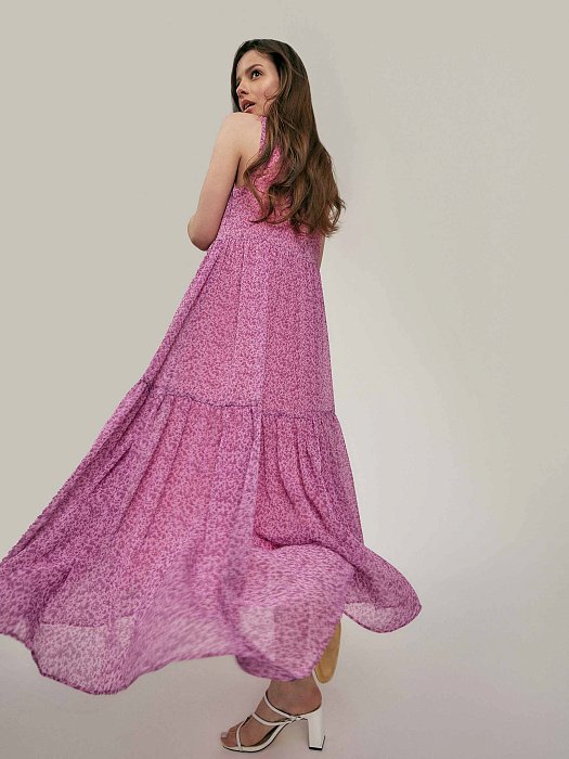 Платье-трапеция с цветочным принтом: фото №2