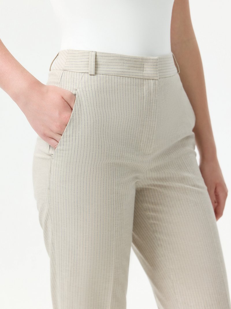 Укороченные брюки в полоску