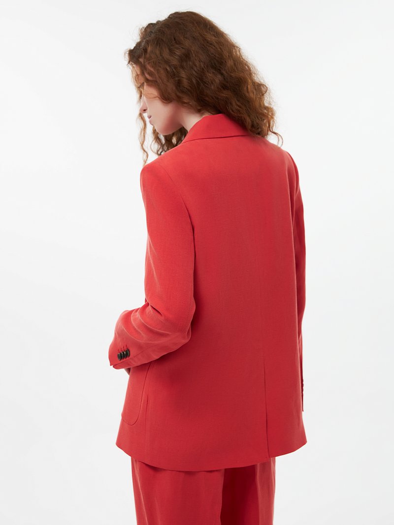 Однобортный жакет со льном (Р158)