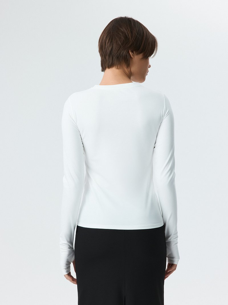 Облегающий лонгслив с вырезом для пальца