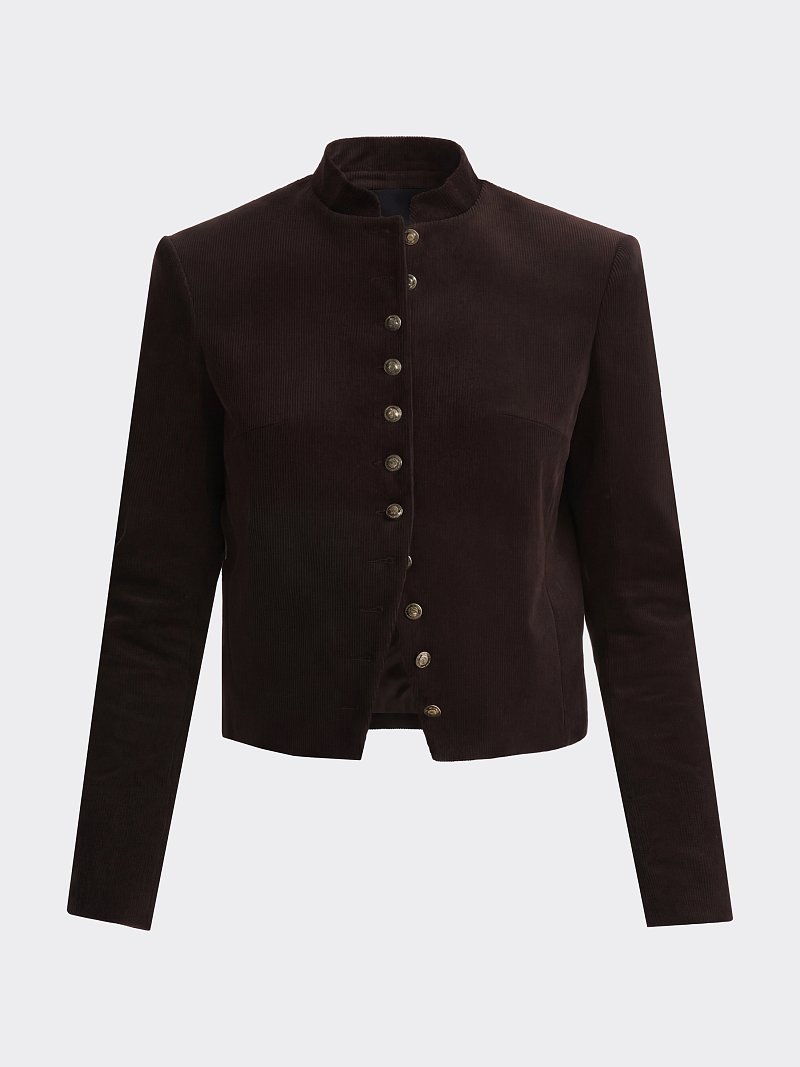 Вельветовый жакет со стойкой
