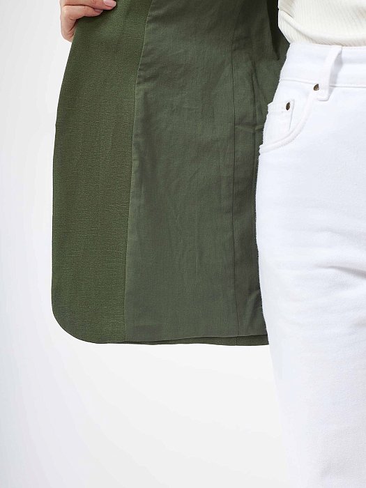 Удлиненный жакет с драпировкой: фото №5