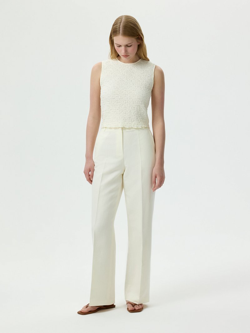 Классические брюки из хлопка и льна