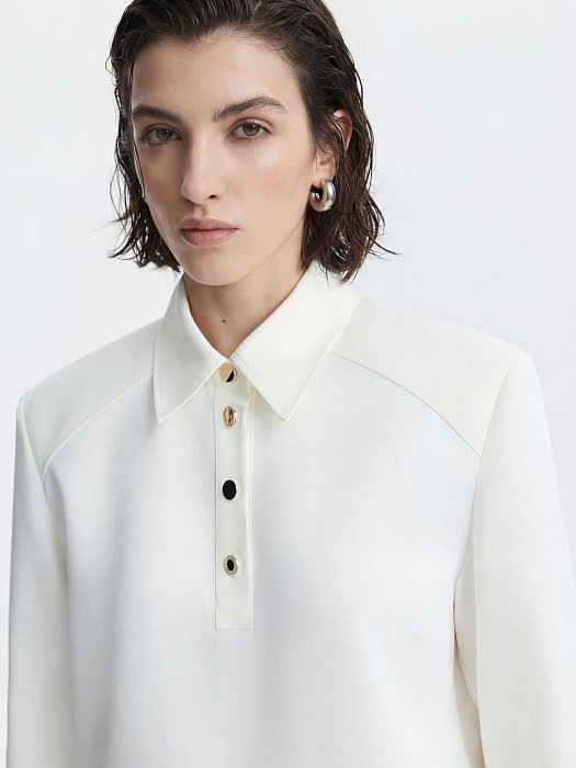 Атласная блуза-поло: фото №4