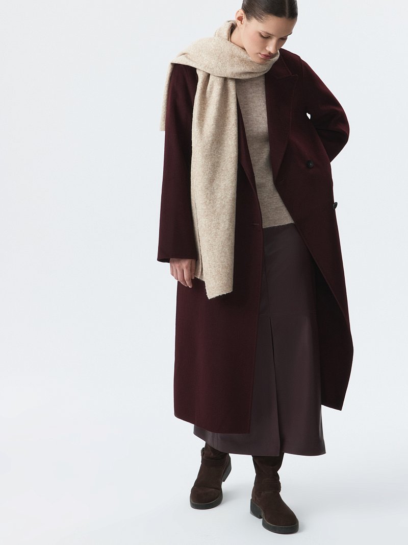 Длинное пальто с шерстью