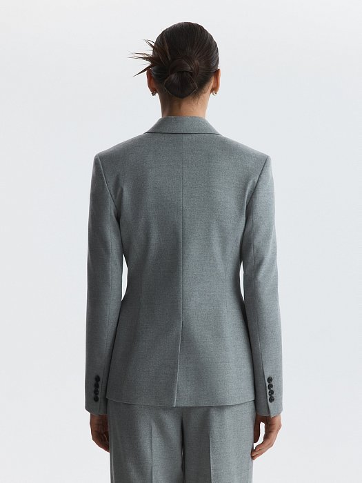 Приталенный жакет из фланели (Р158): фото №6