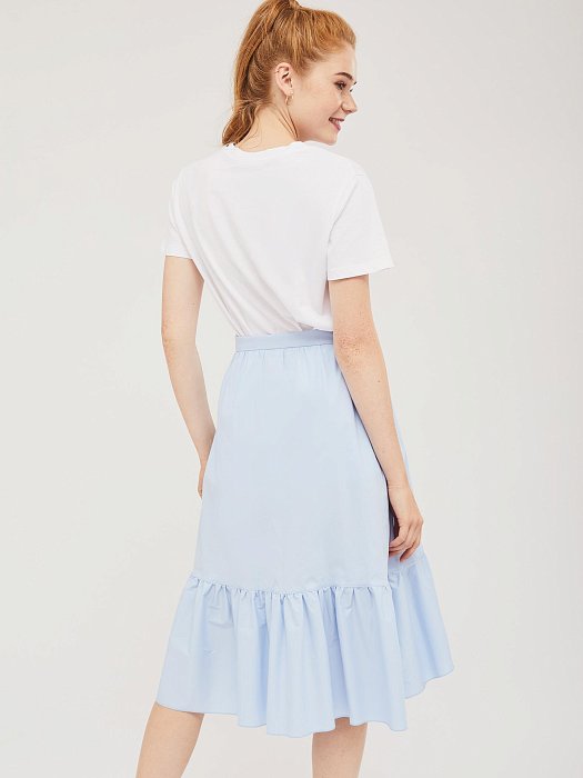 Хлопковая юбка на запах с оборкой: фото №4