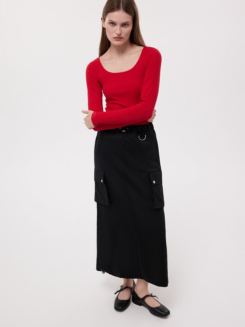 Юбка-карго из костюмной ткани