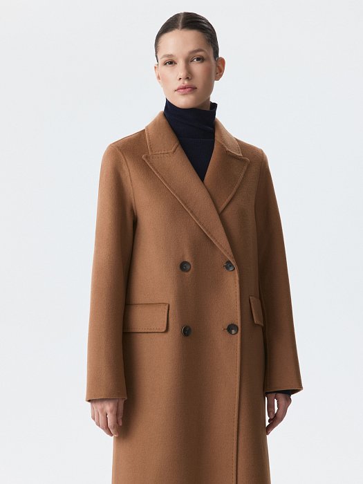 Двубортное пальто с шерстью: фото №3