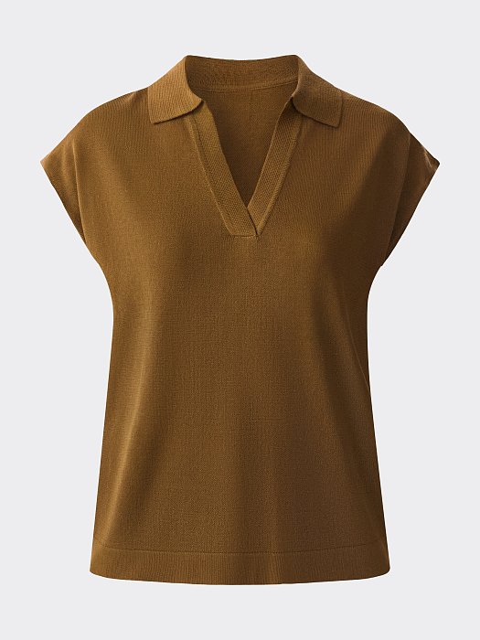 Вязаное поло из вискозы: фото №7