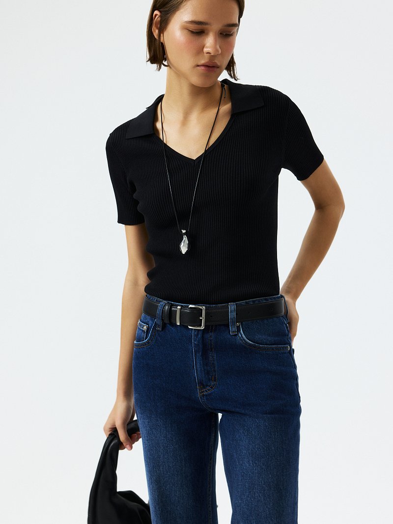 Джемпер с отложным воротником