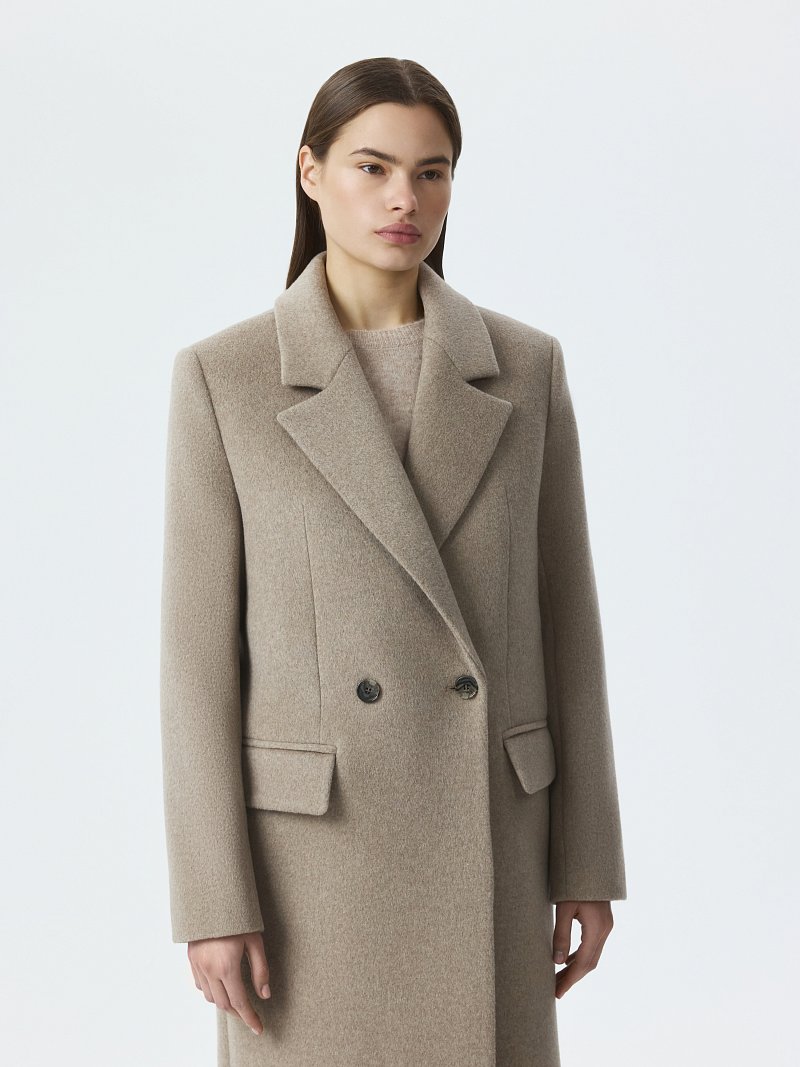 Прямое пальто из шерсти