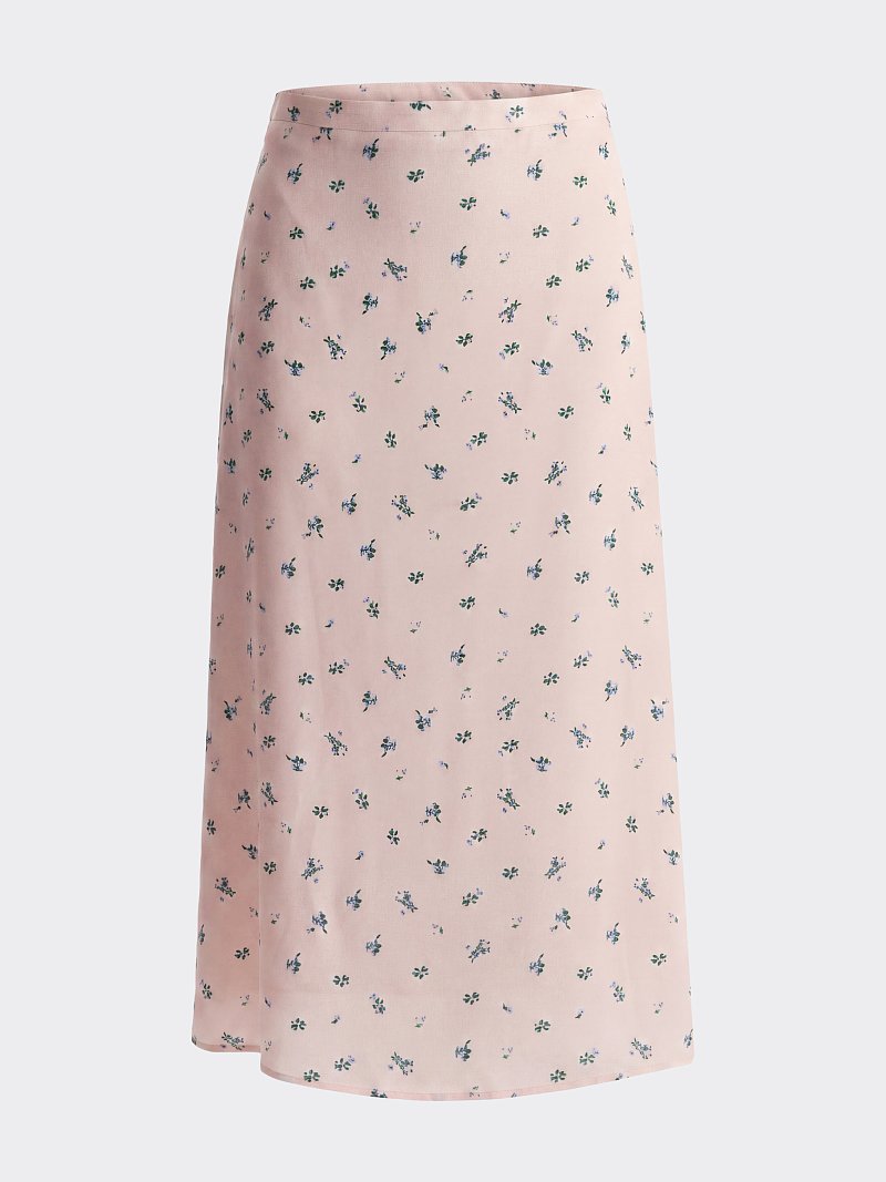 Атласная юбка в цветочек