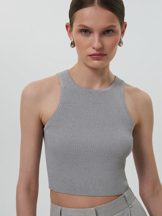 Укороченный топ из трикотажа: фото №2