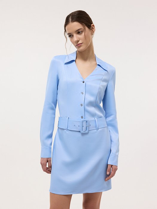 Атласное платье-рубашка: фото №5