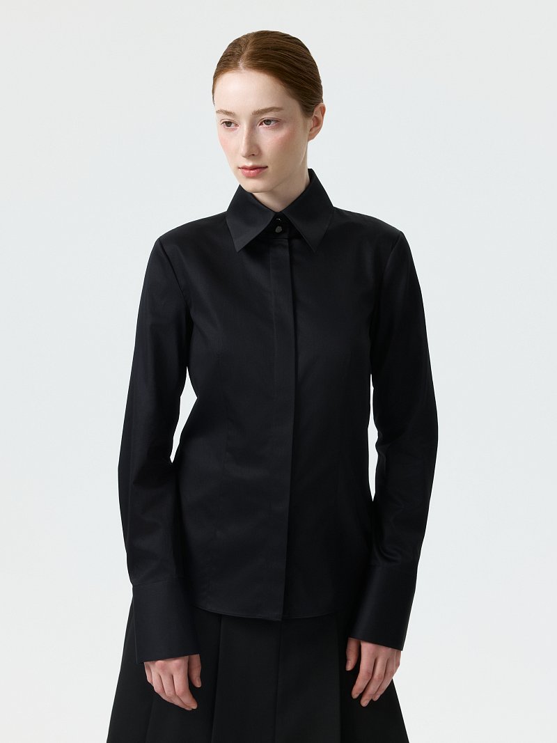 Приталенная блуза из хлопка