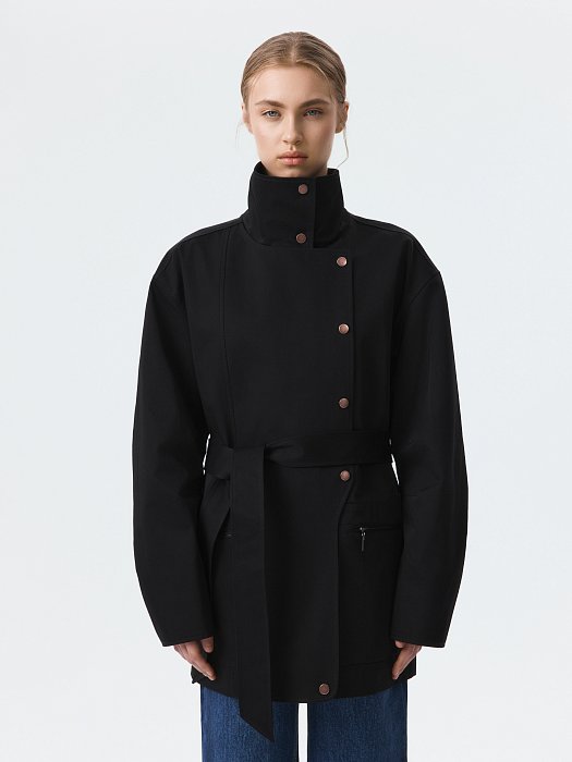 Объемный плащ из хлопка: фото №3