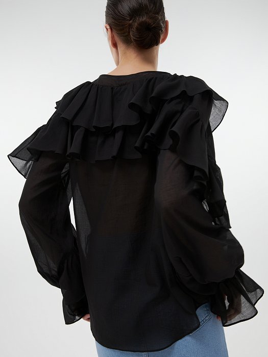 Прямая блуза с воланами: фото №4