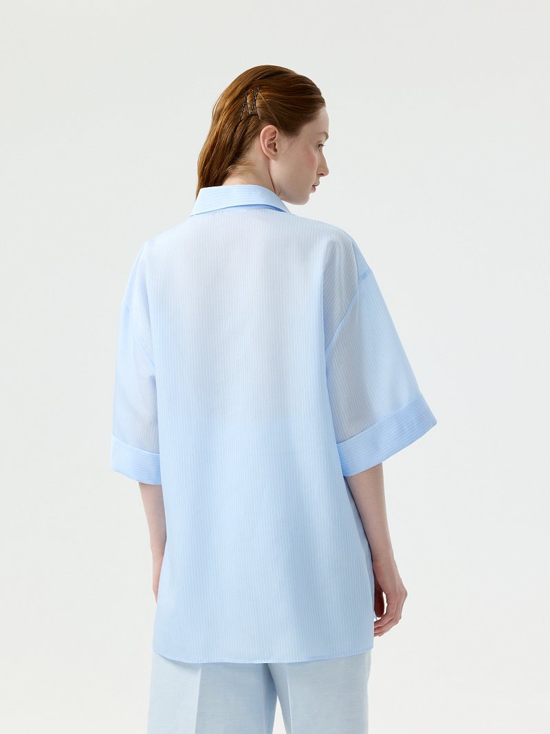 Рубашка из тонкой вискозы в полоску