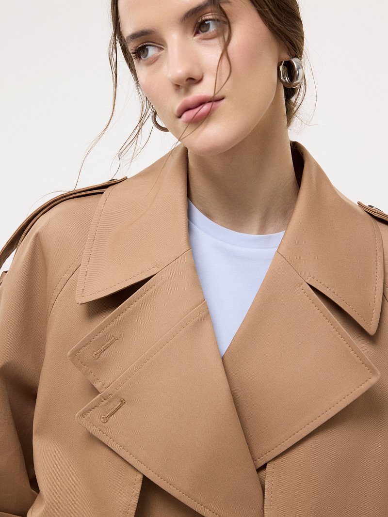 Укороченный плащ из хлопка