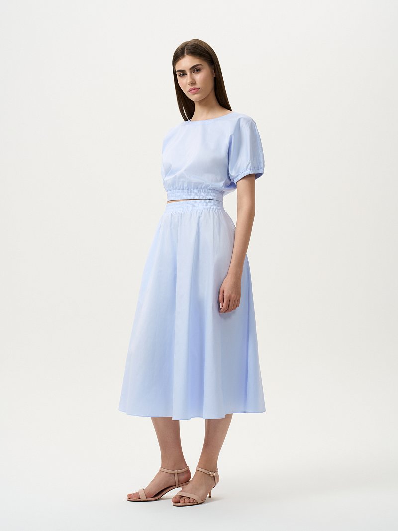 Хлопковый костюм с юбкой