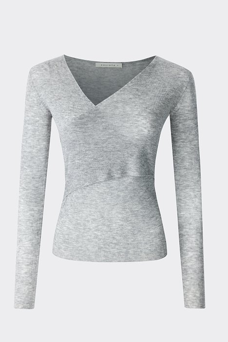 Шерстяной джемпер на запах: фото №7