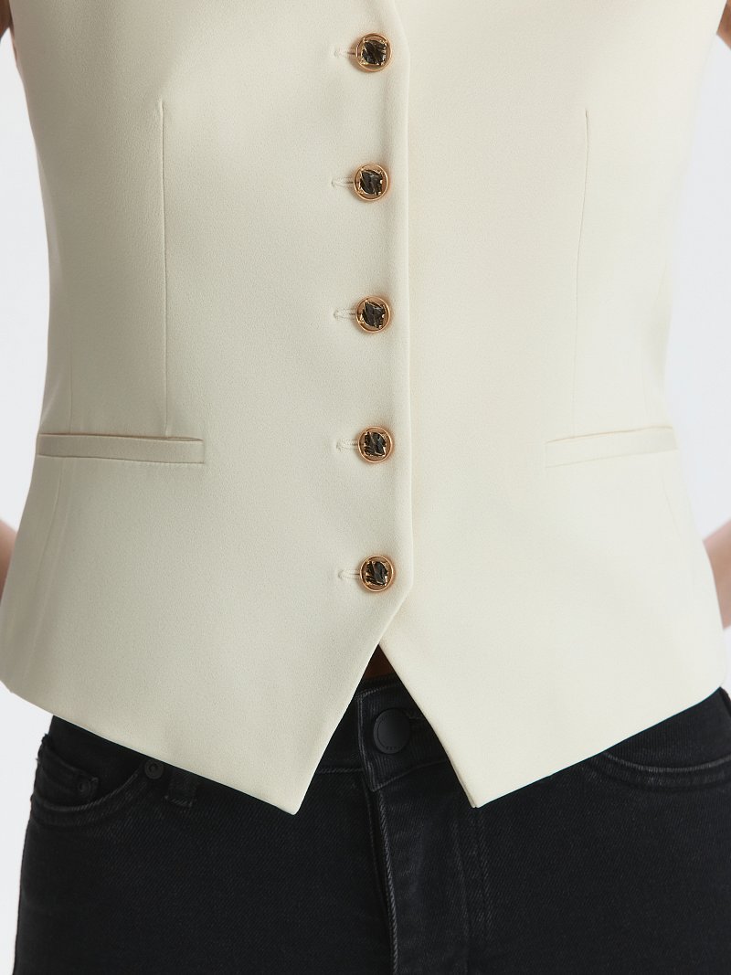 Атласный жилет с рукавами