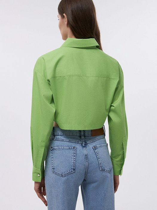 Укороченная рубашка со шнуровкой: фото №4