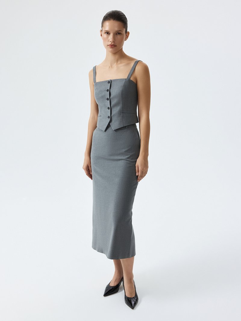 Костюмный топ со съемными бретелями