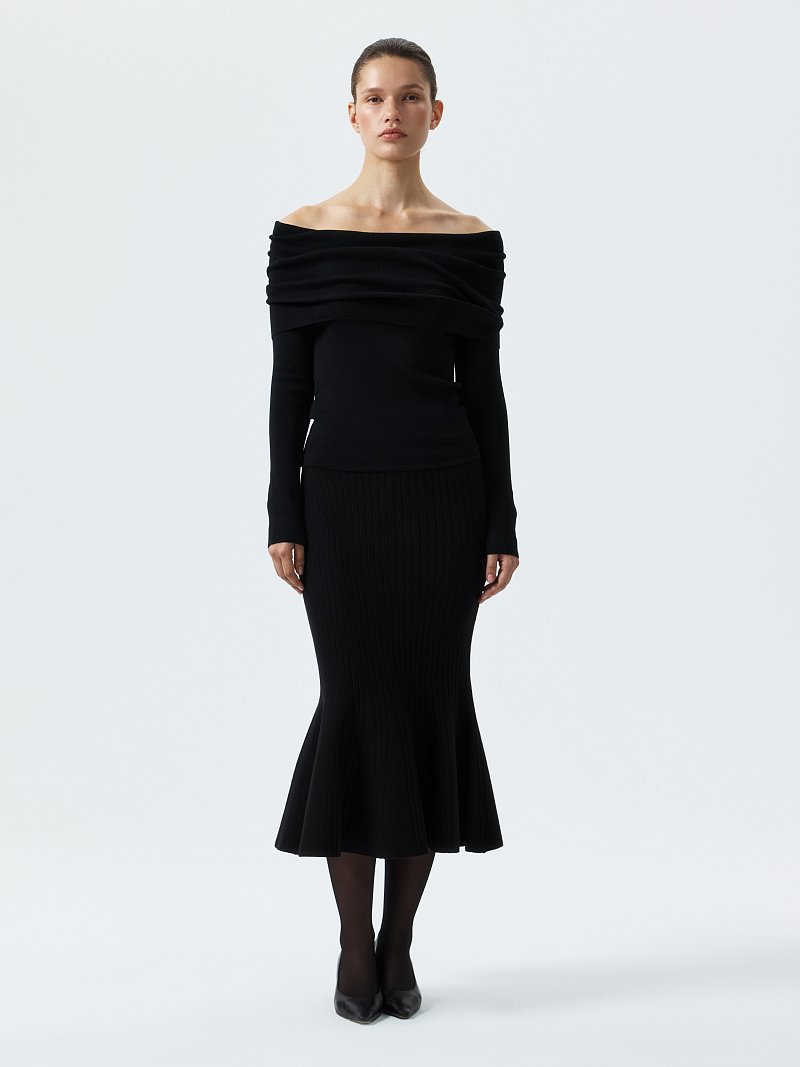 Лонгслив с открытыми плечами