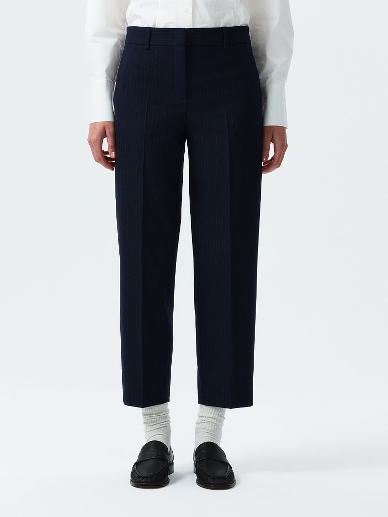 Укороченные брюки в полоску