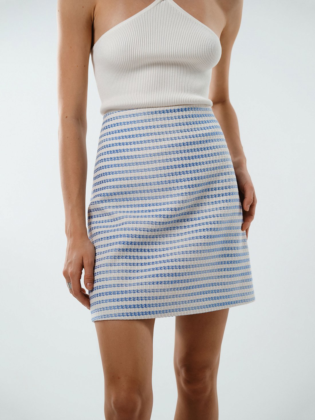 Юбка из твида в полоску: фото №1